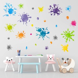 AnFigure 31pcs Blooming Flower Fireworks Pattern Wall Decals Attractive Floral Wall Stickers for Holiday Decoration Girls Bedroom Classroom Nursery Playroom Wall Decals Beautiful Circle Wall Decor
