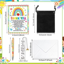 HOWAF Thank You Teacher Gifts for Women Men, Thank You Teacher Card, Teacher Bookmark, Teacher Pen, Thank You Gifts for Teachers, Teaching Assistant, Pre School, Nursery Teacher Leaving Gifts