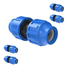 Kirchhoff Fitting Connector Plastic 25 x 25 mm for HDPE Pipe Set of 5 Various Sizes DVGW Tested Drinking Water Quality Made in the EU, Black, 25 mm HDPE Fitting