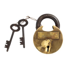 Solid Brass Alcatraz San Francisco Prison Padlock Lock with Keys