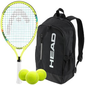 Head Speed 21 Inch Junior Tennis Racquet Bundled w a Black Base Bag or Backpack and Tennis Balls – Optional Accessories