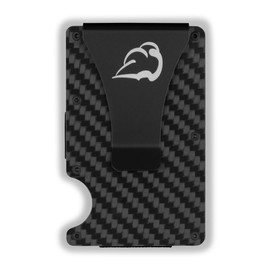 Minimalist Wallet for men- RFID blocking Carbon Fiber money clip wallet (jet black)