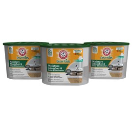 Arm & Hammer Essentials Disposable Moisture Absorber and Odor Eliminator Tub, Linen Fresh, 1 lb., 3-Pack, Attracts and Traps Excess Moisture, Ideal Closet Non-Electric Dehumidifier