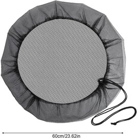 Rain Mesh Screen, Rainwater Barrel Debris, Filter for Rain Barrel, Black Rain Water Collection Bucket Netting Cover with Adjustable Drawstring for Prevents Mosquitoes Leaves Debris Rain Barrels