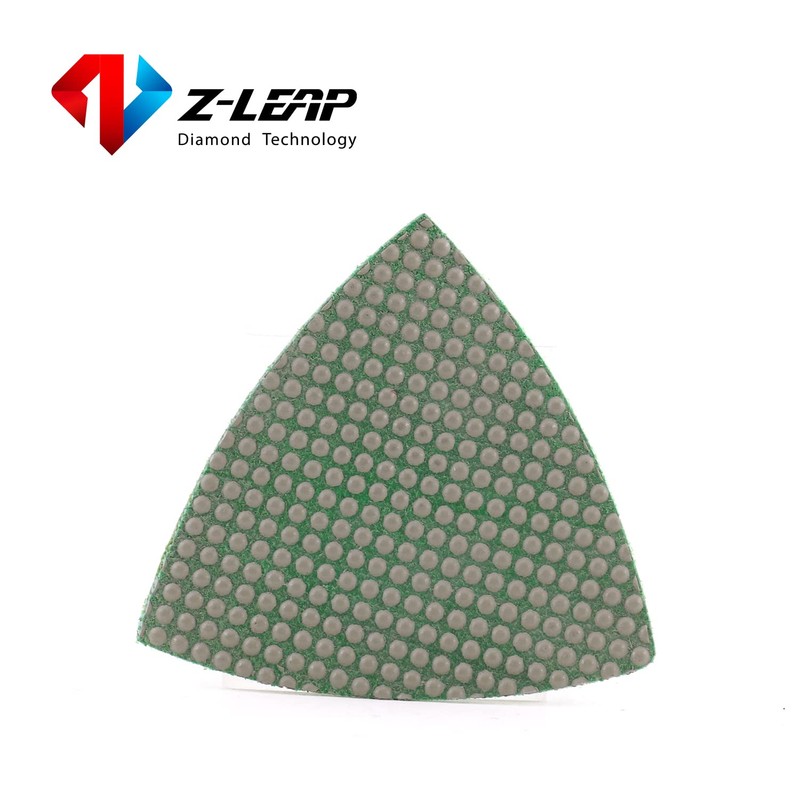 Z-LEAP 樹脂三角サンディングパッド 振動ツール用 サンドペーパーシート 研磨 磁器 ストーンガラス セラミックディスク 3インチ(80mm) 800グリット-2個