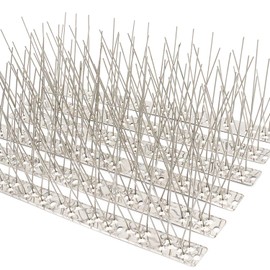 QIEGL Bird Spikes 304 Stainless Steel for Pigeons Small Birds Anti Bird Spike Sparrow Fence Spikes Cover 10.8 Feet (10 Pack Uninstalled)