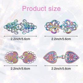 4 Pieces Vintage Sweater Swirl Clip, Swirl Clip Cape Cloak Clips, Sweater Clips for Cardigans, Retro Cardigan Clip Shawl Collar Clasp Dress Shirt Button Clip for Girl Women to Hold Sweater Together