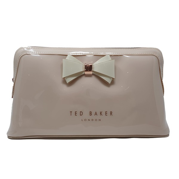 Ted Baker Abbie Curved Bow Large Washbag Toiletry Cosmetic Bag in Light Pink