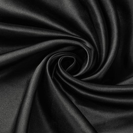 Precut Satin Fabric - Silky, Shiny, Soft Charmeuse Satin - Cloth Fabric by The Yard (1 Yard x 57 inch) - Black Fabric for Dress, Wedding Decorations, Draping, Sewing, Table Cloth, DIY Crafts