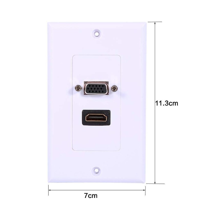 Placa de Pared HDMI VGA, Placa de Conector Frontal de