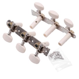 vhbw Machine Heads Pegs 3R3L Compatible with Guitar, Classical Guitar, Guitar Pegs, Tuning Mechanics, 10 mm Mount, Silver
