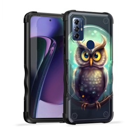 EFGWSDER for Moto G Play 2023, G Pure, G Power 2022 Case - Dual Layer, 10 FT Drop Protection, Non-Slip, Heavy Duty, Shockproof, Cute Owl