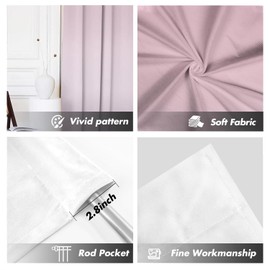 Pink Purple Curtains 42" W x 63" L Ombre Bright Light Abstract Cool Adult Oriental Gradient Living Room Bedroom Window Drapes Treatment Fabric 1 Pair