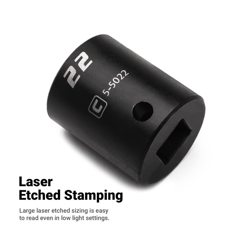 Capri Tools 13 mm Shallow Impact Socket, 1/2-Inch Drive, 6-Point,