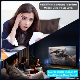 Antenna TV Interna, Antenna TV da Interna amplificata, ricezione terrestre 500 km con base magnetica stabile. Il booster integrato supporta TV 4K/1080P per canali HD locali