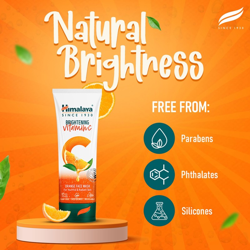 Himalaya Brightening Vitamin C Orange Face Wash | Brightening Face