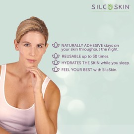 Silcskin Facial Pad Full Face Set Reusable Self Adhesive Silicone Face Patches For Lines Around Eyes And Mouth, Spa At Home Holiday Gift For Her