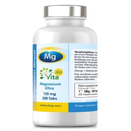 Magnesium Bisglycinate - 300 Tablets - 1800 mg Magnesium Glycinate per Daily Consumption, of which 250 mg Elementary Magnesium - Vegan, Laboratory Tested & High Dose