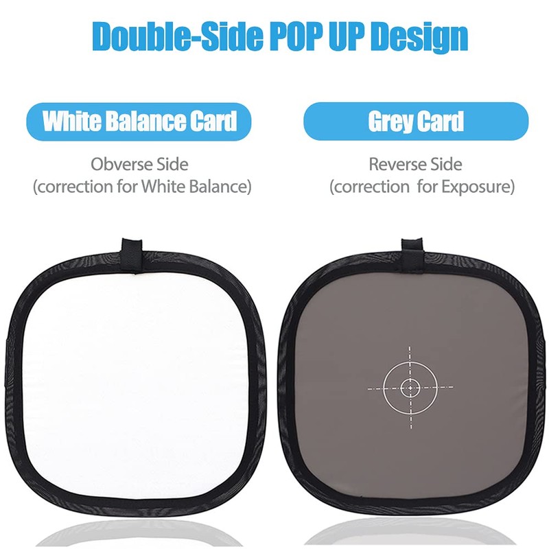 Grey Card 24x24 inch/60x60cm White Balance 18% Foldable Grey Reference