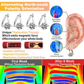 TDWE 8 Pieces Lymphvity Germanium Earrings, Lymphatic Drainage Earrings, Magnetic Earrings, Women's Magnetic Field Therapy, Lymphatic Earrings, Lymphatic Earrings for Women and Girls (Silver)