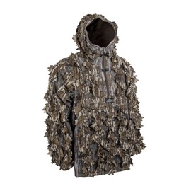 North Mountain Gear Mossy Oak Leafy Camouflage Hunting Jacket - 1/2 Zip with Kangaroo Pouch and Attached Hood (Medium_Large, Bottomland)