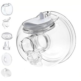 Momlacto Wearable Breast Pump Milk Collector Cup,Compatible with TSRETE/Momcozy S12/S10/S9 Breast Pump,Include Duckbill Valve/Diaphragm/Flange/Milk Collector/Linker/Sealing Cover