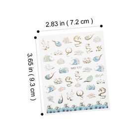 Ipetboom 1 Sheet Dragon Nail Art Sticker Embossed Decorative Decal for DIY Manicure Creative Nail Decoration for Women for Spring Festival Chinese Year Easy to Apply Eye Catching Design