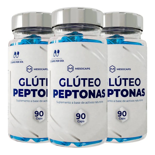 Kit 3 Frascos De Suplemento Glúteo Peptonas 90 Cáps Colágeno