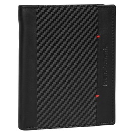 bruno banani Genuine Leather Wallet for Men, Women, Braided Design, RFID Card Protection, Wallet with Coin Compartment and Viewing Window, Black, 022208, black