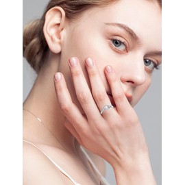 Wildari Celtic Trinity Knot Ring for Women 925 Sterling Silver Irish Claddagh Ring with Heart Natural Moss Agate/Birthstone Delicate Promise Ring Anniversary Ring Irish Jewelry for Women 04-9