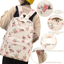 School Backpack for Teen Girls Women Laptop Backpack College Bookbags Middle School Travel Work Commuter Back Pack(Corduroy flower)