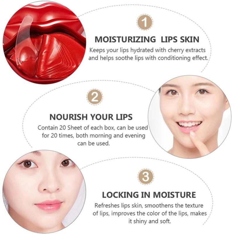 60 Piezas Mascarilla Labial en Gel Alantoína y Propilenglicol