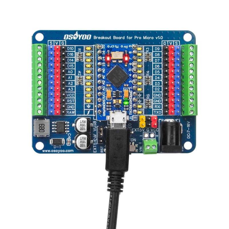 OSOYOO Pro Micro Shiled Breakout Board - GPIO Status LEDs,