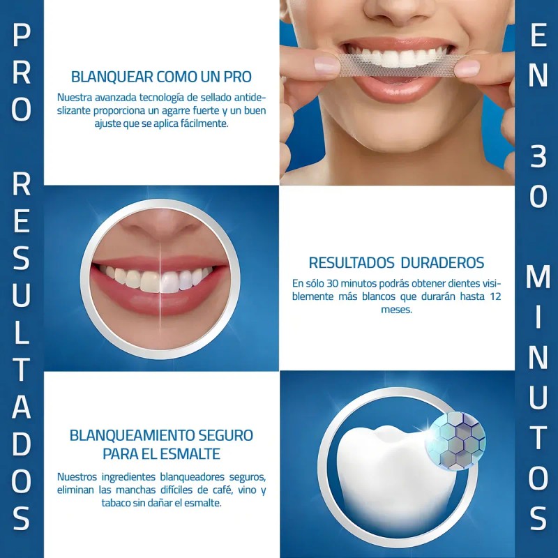 28pares Tira Tiras Blanqueadoras Dientes Blanquear Eficaces Limpiar Eliminar Manchas