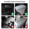 Car Center Console Cover Leather Armrest Cover Cushion with 2
