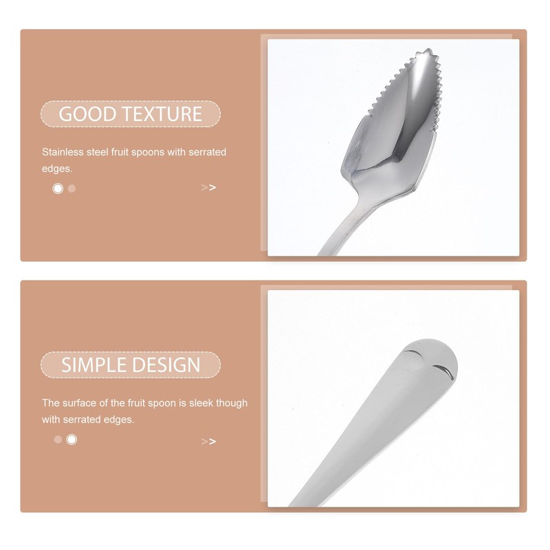 Housoutil Grapefruit Serrated Knife Spoons : 2pcs Stainless Steel Spoons
