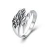 JEFKULIOG 925 Sterling Silver Angel's Wing Couple Rings Gothic Adjustable Ring for Men and Women (woman)