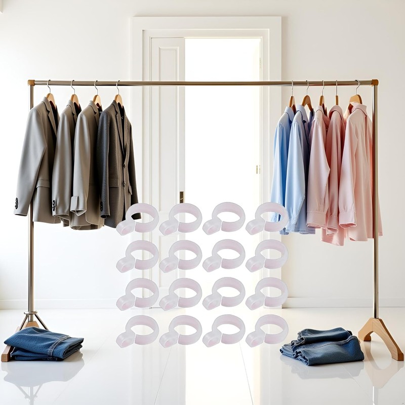 25Pcs White Plastic Windproof Hanger Hooks, Clothes Hanging Clips, Laundry