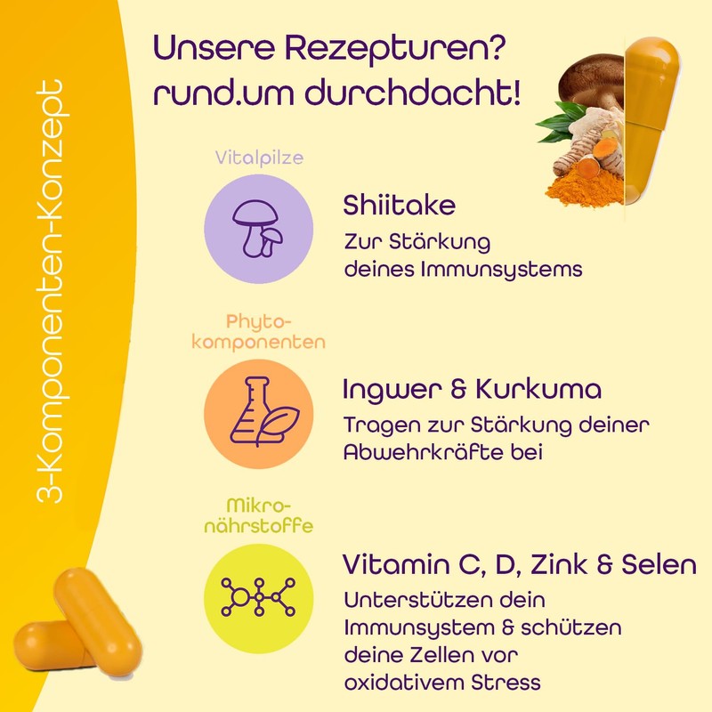 rund.um immune - 300mg per daily dose Shiitake vital mushroom