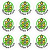 144 Gluten Free Stickers - Green - 30mm Glossy Food