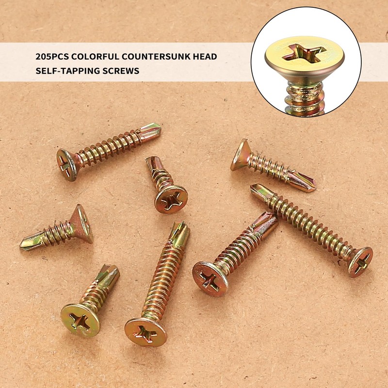 M4.2 M4.8 Drilling Screws Self Tapping Screws Metal 205 Pieces