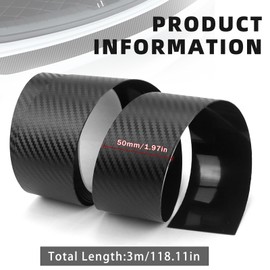 LPZMPZ Carbon Film Car Door Sill Strips 5 cm x 3 m Protection Car Film Matt Black Carbon Sticker for Car Door Edge Protection Door Sill Protector Front and Rear