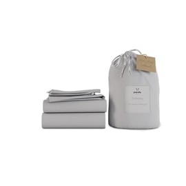 Panda 100% Bamboo Bedding Complete Set | UK Single - Quiet Grey