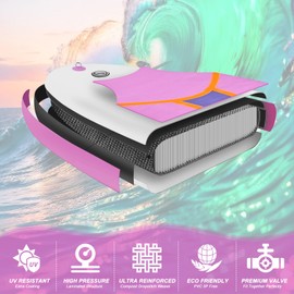 SUDOO 10FT Inflatable Stand Up Paddle Board, Ultra-Lightweight Surfboard with Non-Slip EVA Deck, Complete SUP Package for Adults, Beginners, Yoga, Fishing & Surfing (SUP18PK)