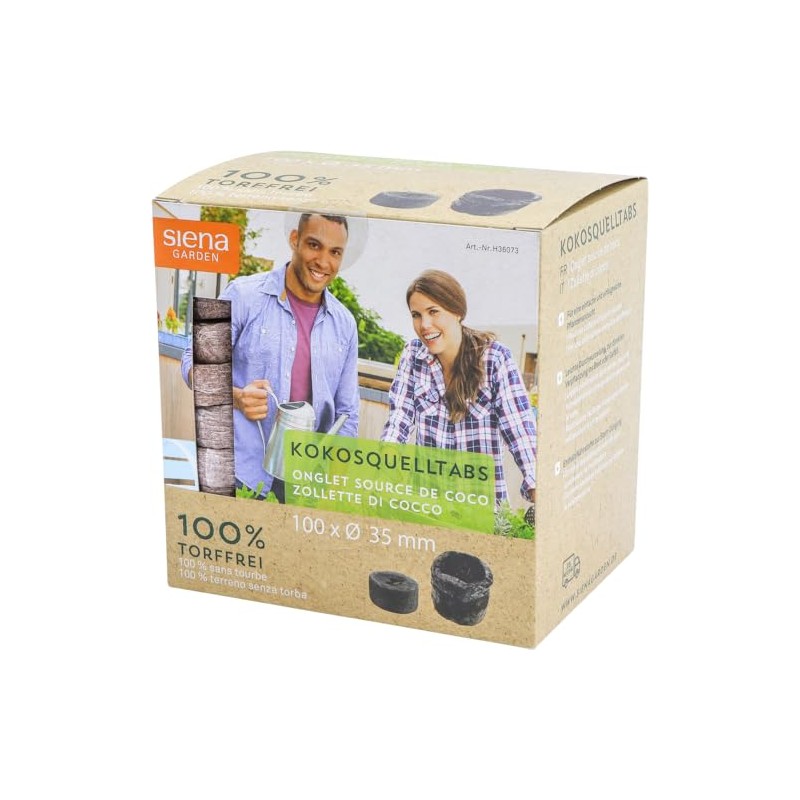 Siena Garden Coconut Source Tablets with Net Diameter 35 mm
