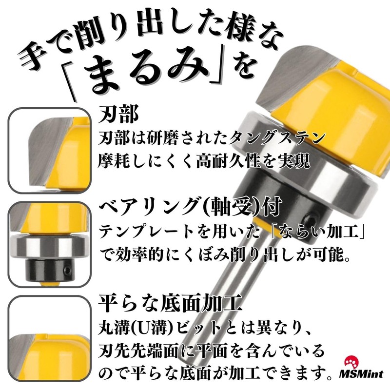 MSMint Dish Bit, Set of 3, 0.2 inch (6 mm)