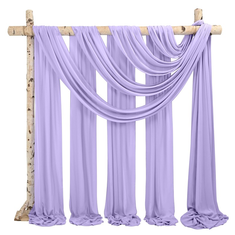 Wedding Arch Draping Fabric,8 Panels 28" x20ft Lavender Purple Wedding
