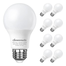 DEWENWILS Pack 8 Bombillas LED 9W, 5000K, 760LM, No Regulable, UL                                                                                     