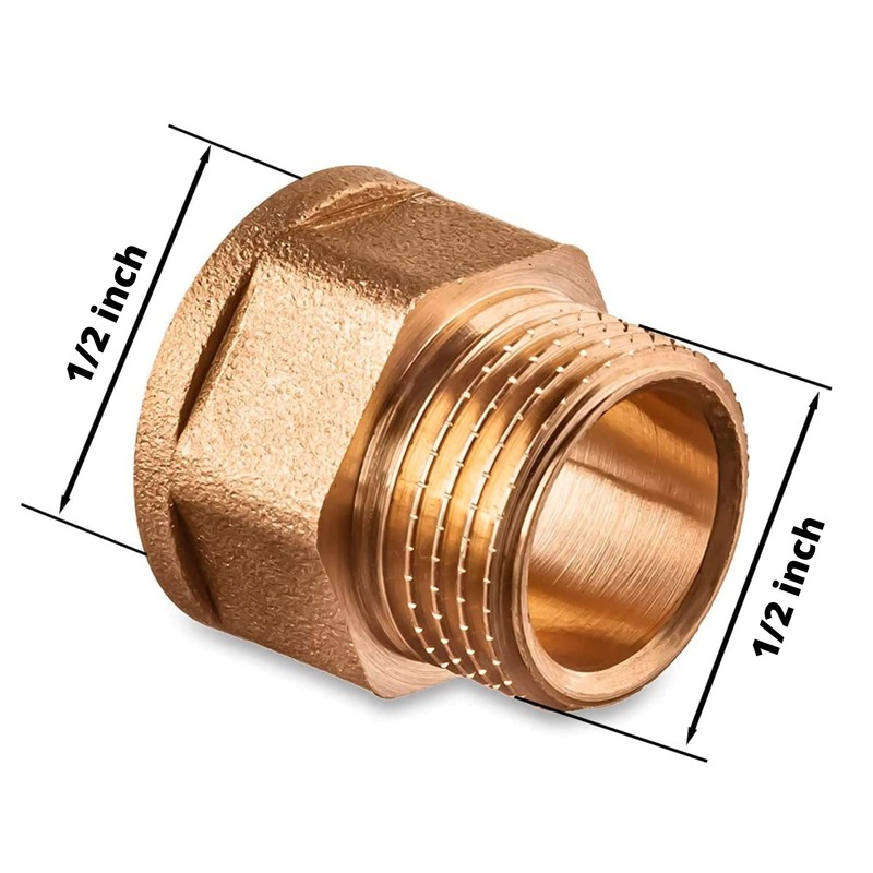 Adapter 1/2" Female x 1/2 “ Male Threaded Brass Pipe
