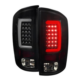 Instyleparts LED TAIL LIGHTS WITH SMOKED LENS AND GLOSSY BLACK HOUSING Made for and Compatible with 07-08 DODGE RAM